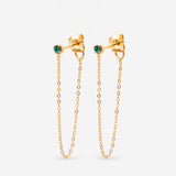 Boucles pendantes Bastien - Emeraude