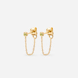 boucles avec chaînette dorée et cristal April Please