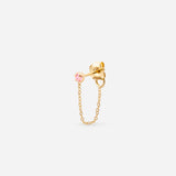 boucle avec chaînette dorée et cristal rose April Please