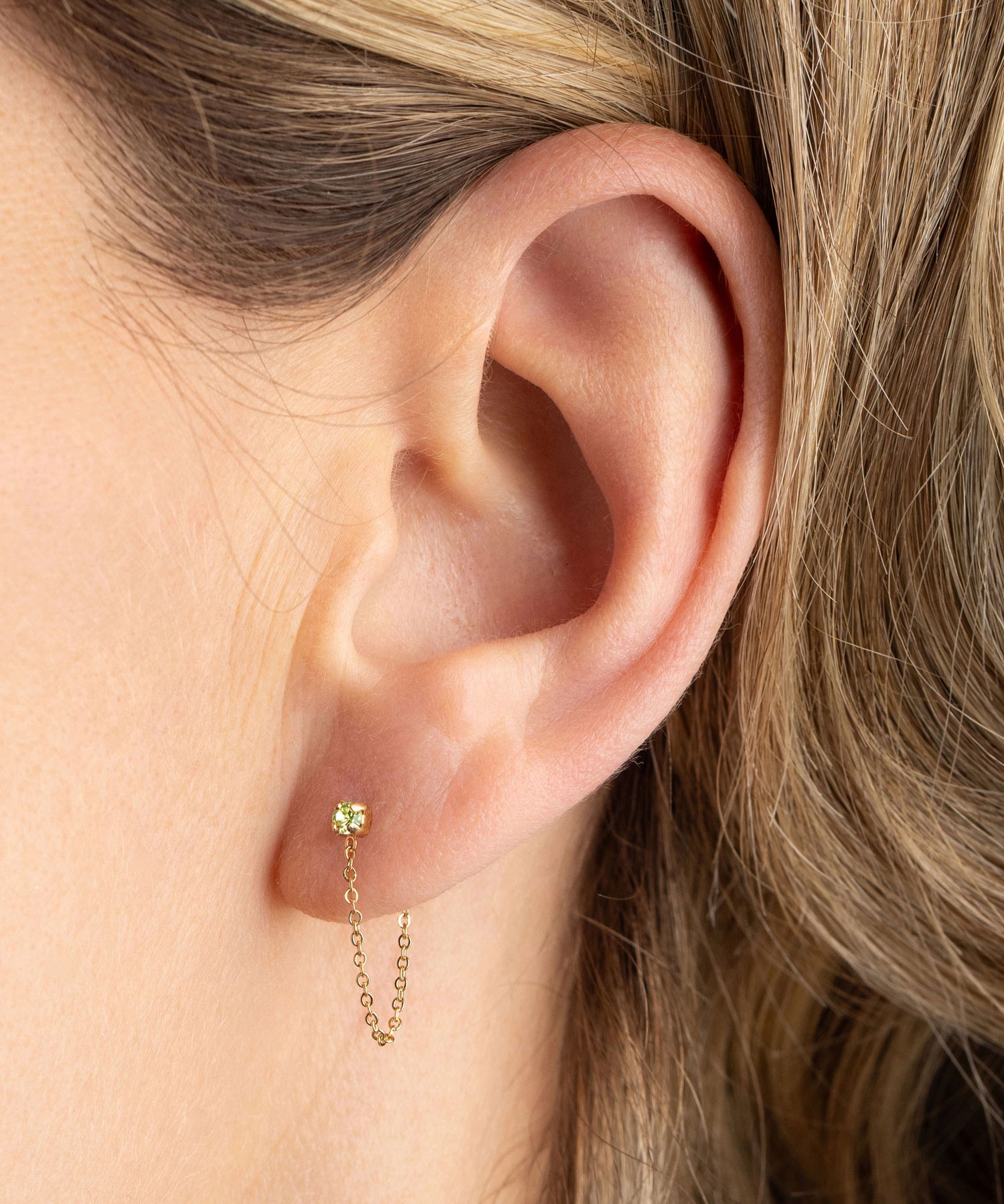 Boucle chaînette avec cristal April Please