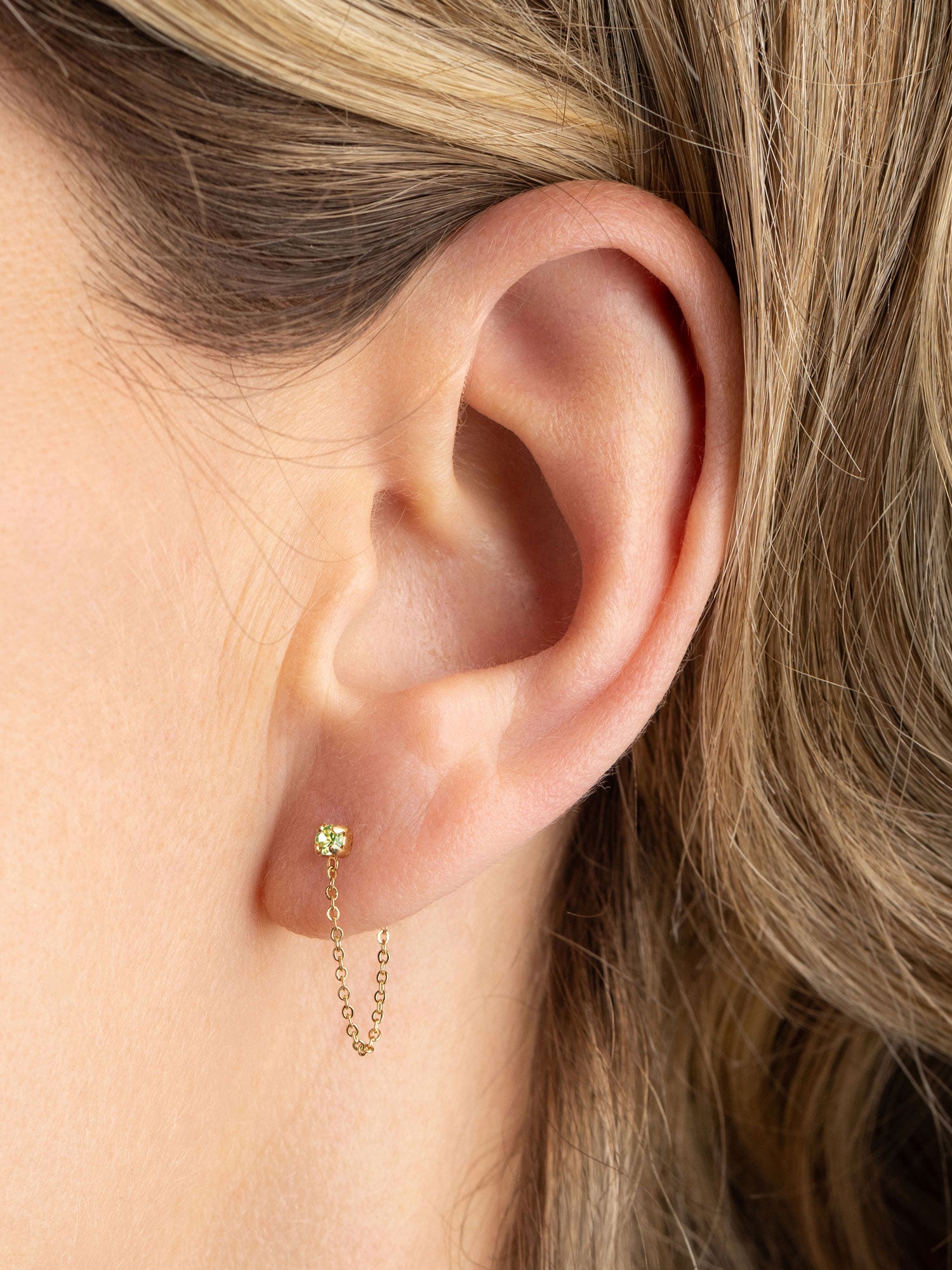 Boucle chaînette avec cristal April Please