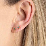 Boucles pendantes Bastien - Emeraude