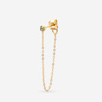 Boucle chaîne fine cristal vert