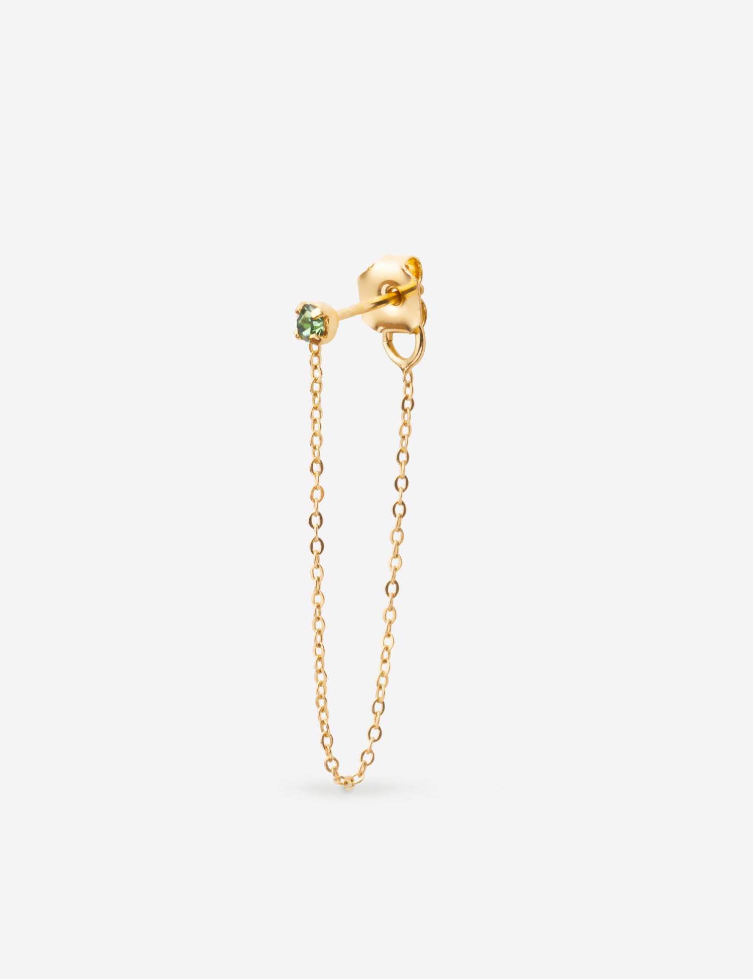 Boucle chaîne fine cristal vert
