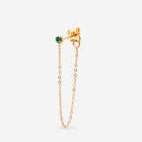 Boucles pendantes Bastien - Emeraude
