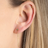 Boucle chaîne fine cristal vert