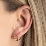 Boucle d'oreille double anneaux Briac