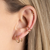 Boucle d'oreille double anneaux Briac
