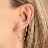 Bague d'oreille avec chaîne Camille argentée