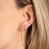 Bague d'oreille avec chaîne Camille argentée