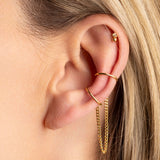 Bague d'oreille avec chaîne Camille argentée