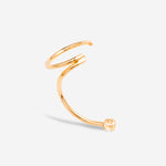 Earcuff plaqué or cristal blanc