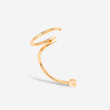 Earcuff plaqué or cristal blanc