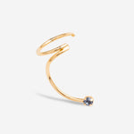 Earcuff plaqué or cristal bleu