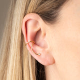 Earcuff plaqué or cristal blanc