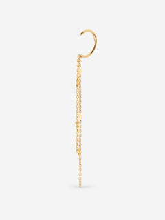 mono boucle d'oreille anneau et chaine plaqué or