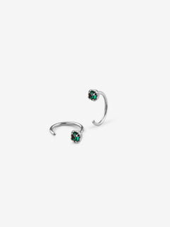 Boucles Dimitri argent - Émeraude