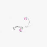 paire de boucle d'oreille demi anneau lila palladium