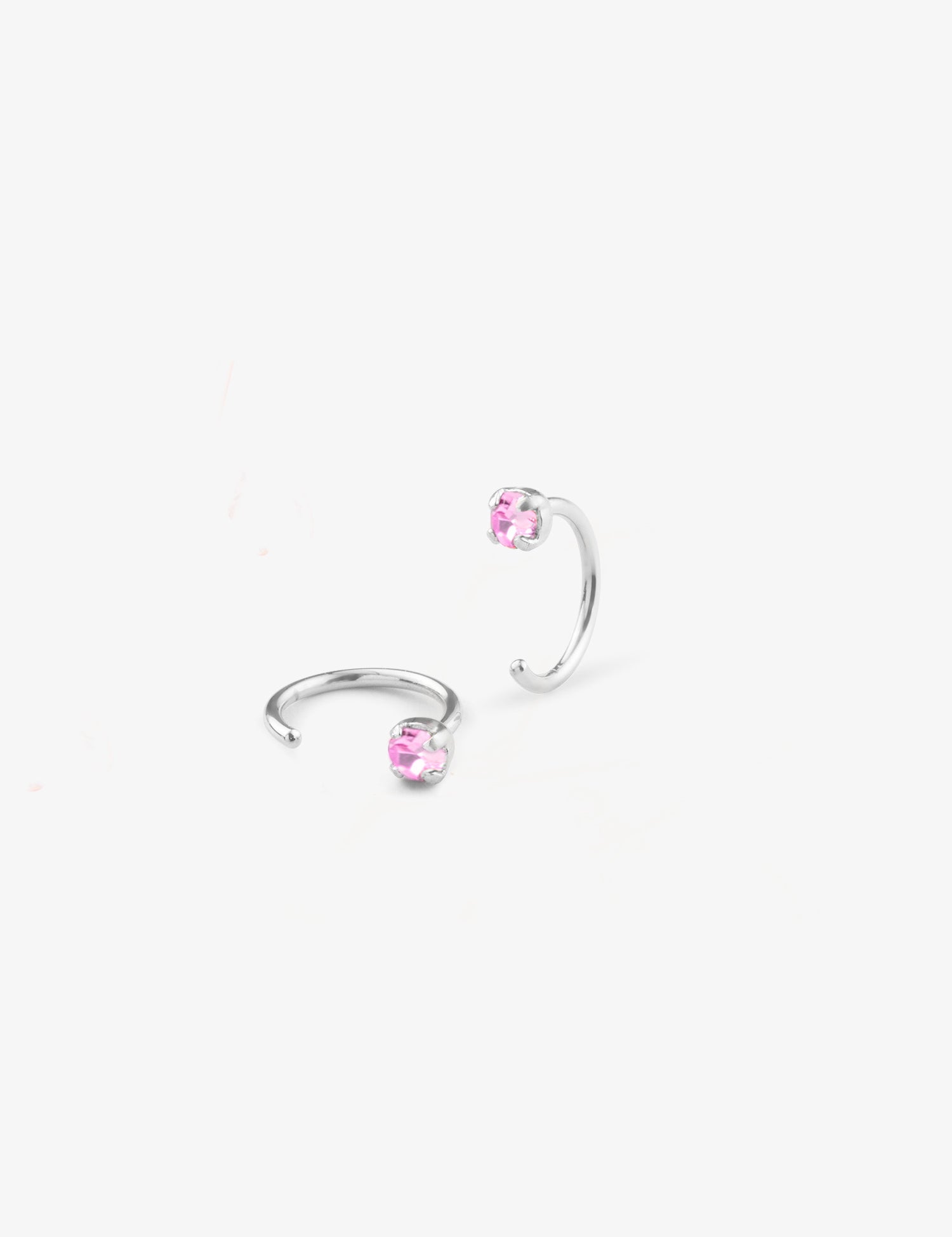paire de boucle d'oreille demi anneau lila palladium