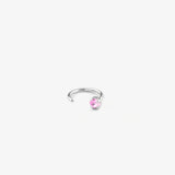 boucle d'oreille demi anneau lila palladium