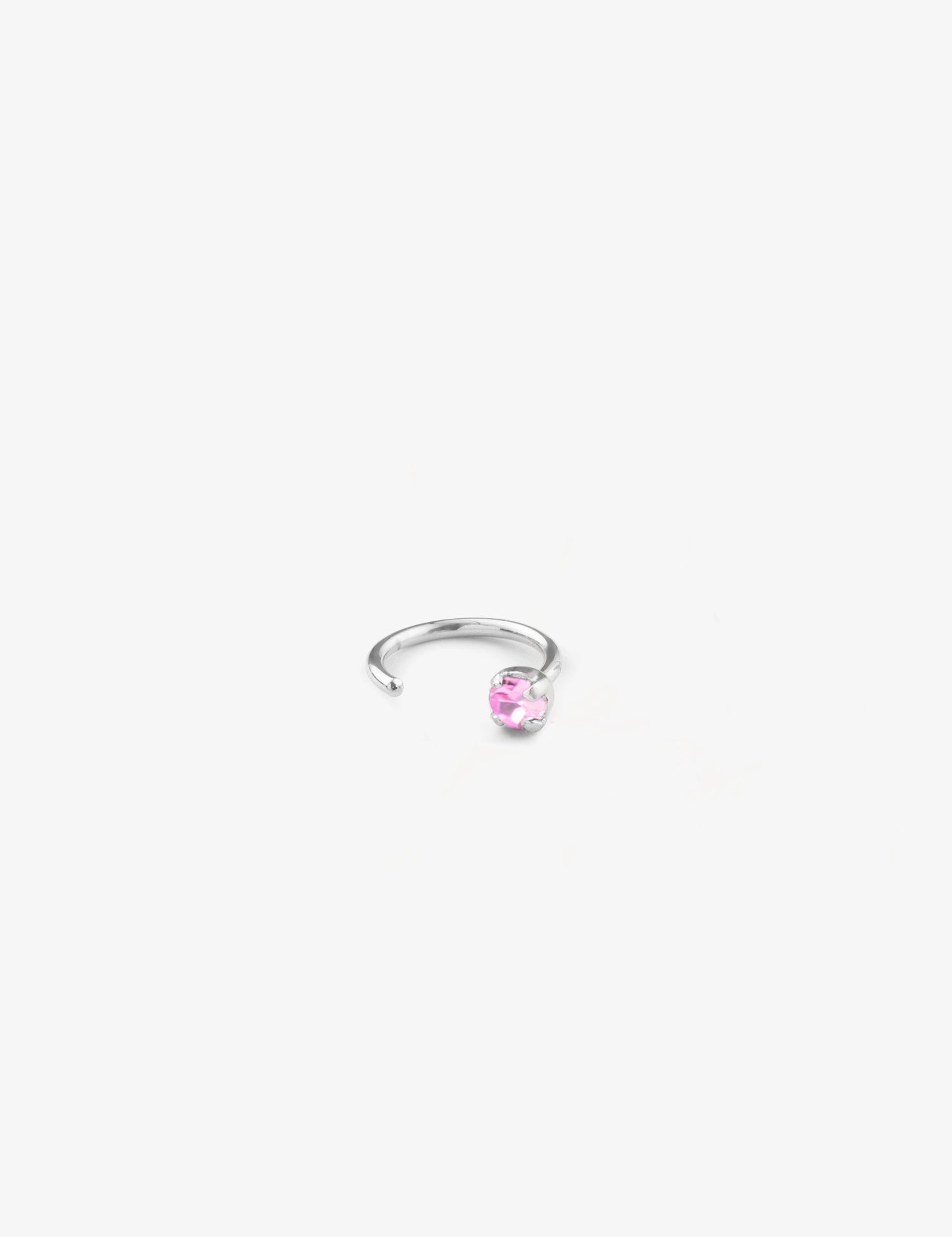 boucle d'oreille demi anneau lila palladium