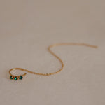 Boucle d'oreille avec cristaux vert émeraude April Please