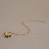 Boucle d'oreille avec cristaux vert émeraude April Please
