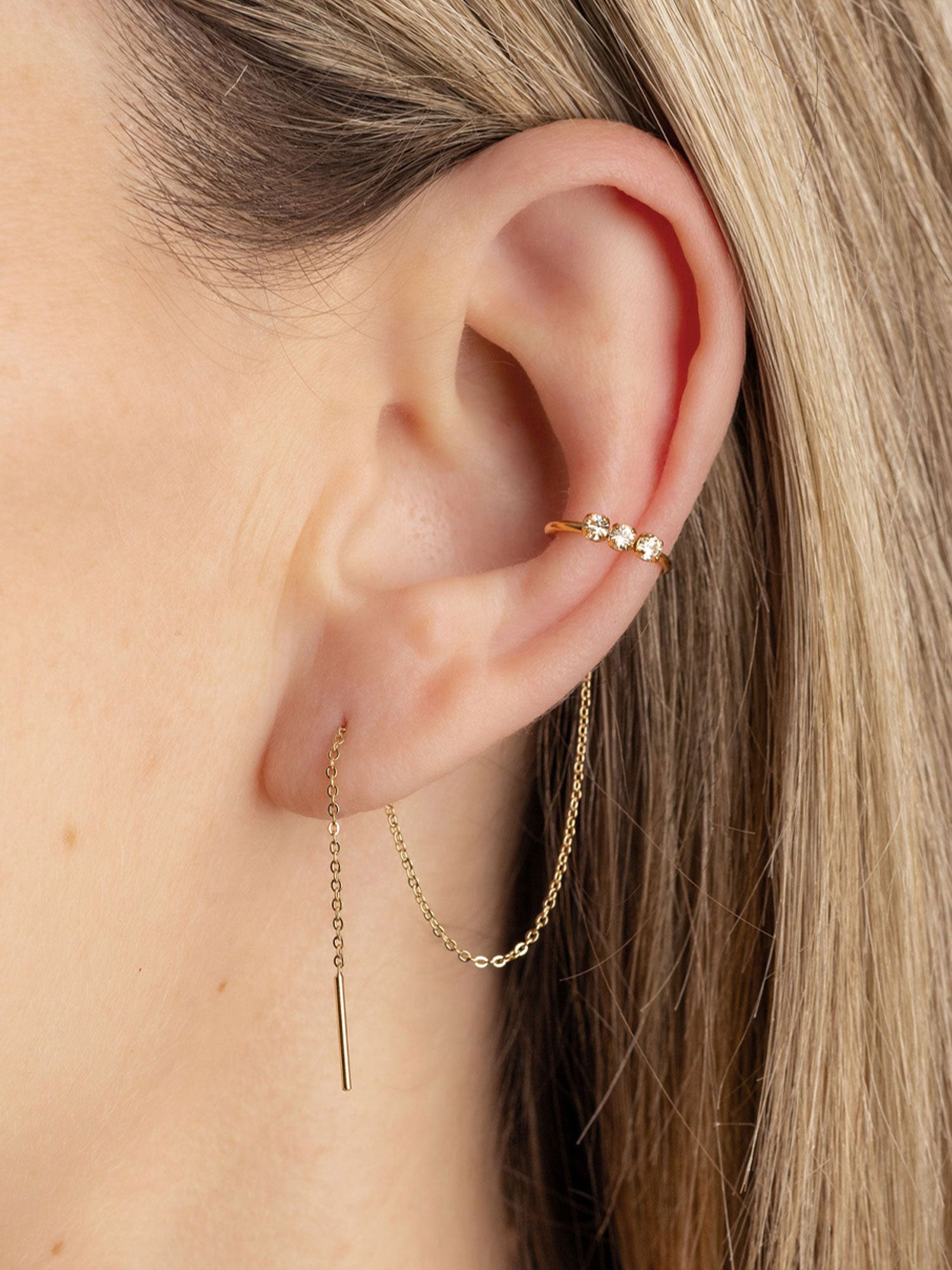Boucle d'oreille avec cristaux champagne April Please