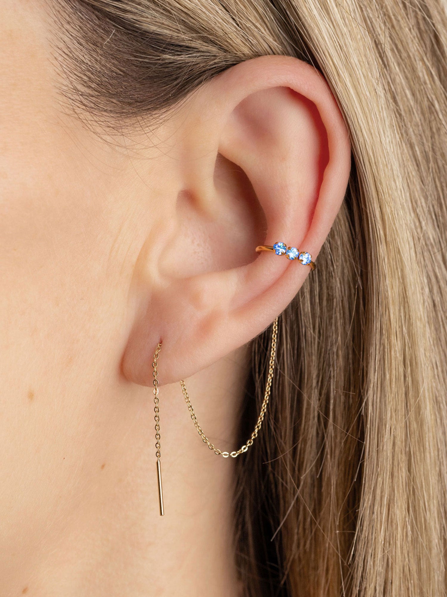 Boucle d'oreille avec cristaux bleu April Please