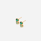 clous d'oreilles avec cristaux vert April Please