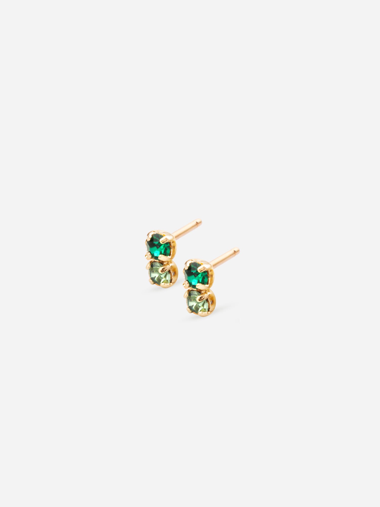 clous d'oreilles avec cristaux vert April Please