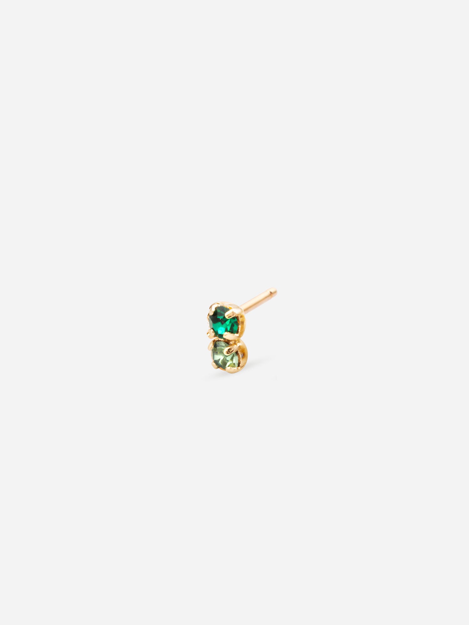 clou d'oreille avec cristaux vert April Please