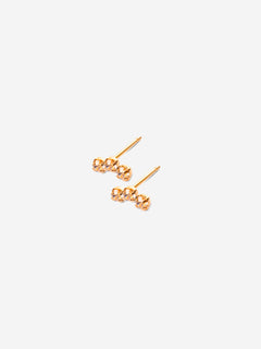 Puces d'oreilles triple cristaux champagne