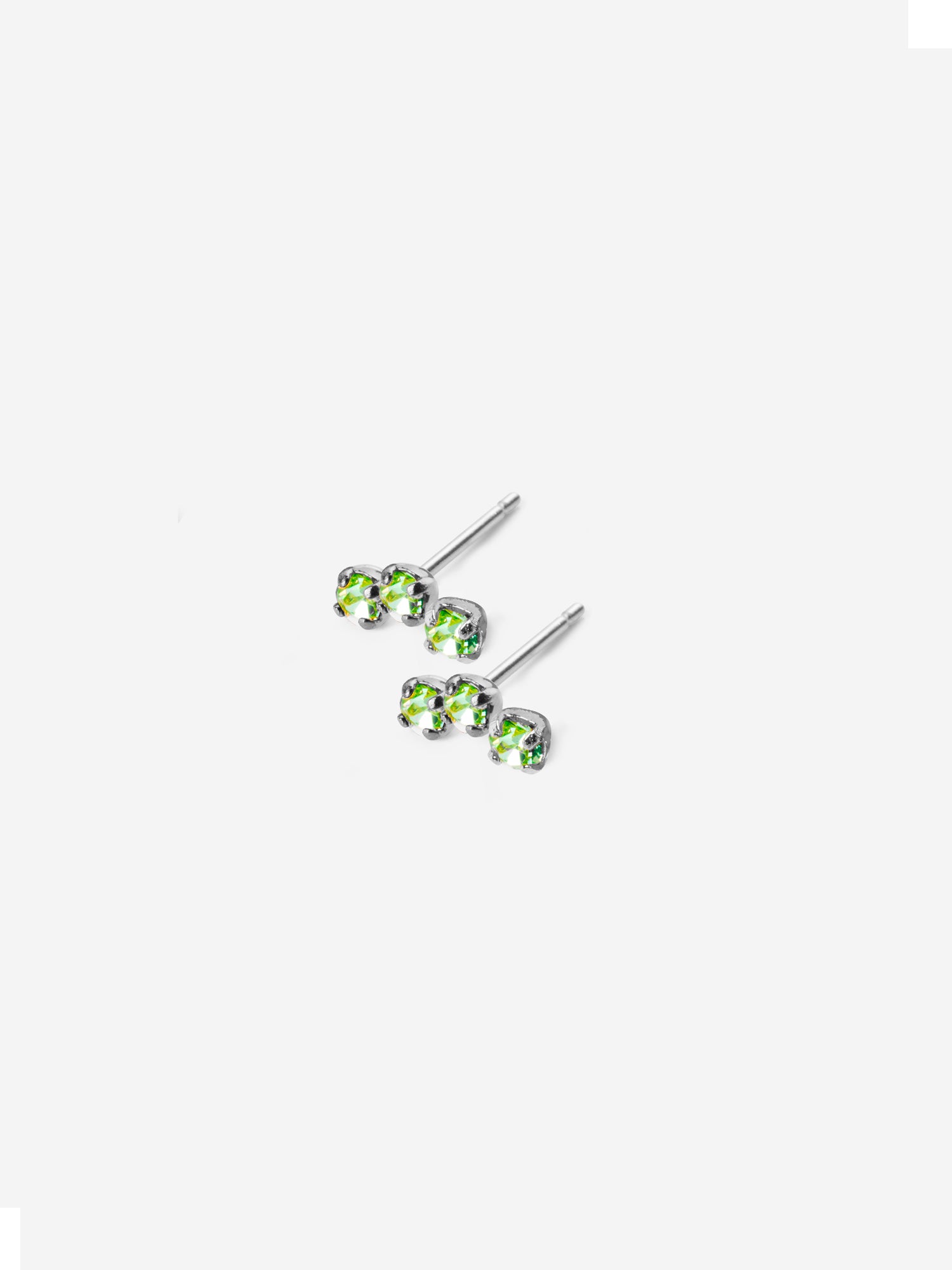 Puces d'oreilles triple cristaux chrysolite