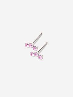 Puces argents avec trois pierres lilas