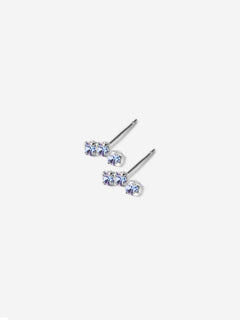 Puces argents avec trois pierres bleues
