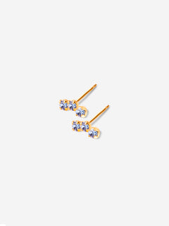 Puces d'oreilles triple cristaux bleu