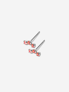 Puces argents avec trois pierres roses
