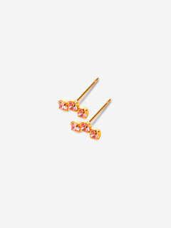 Puces d'oreilles triple cristaux rose