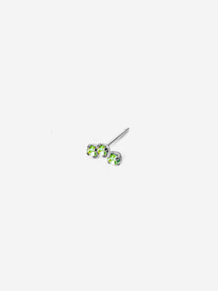 Puce d'oreille triple cristaux chrysolite