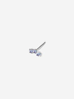 Puce argent avec trois pierres bleues