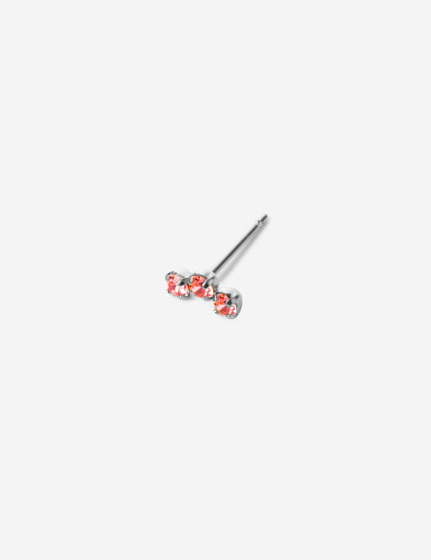 Puce argent avec trois pierres roses