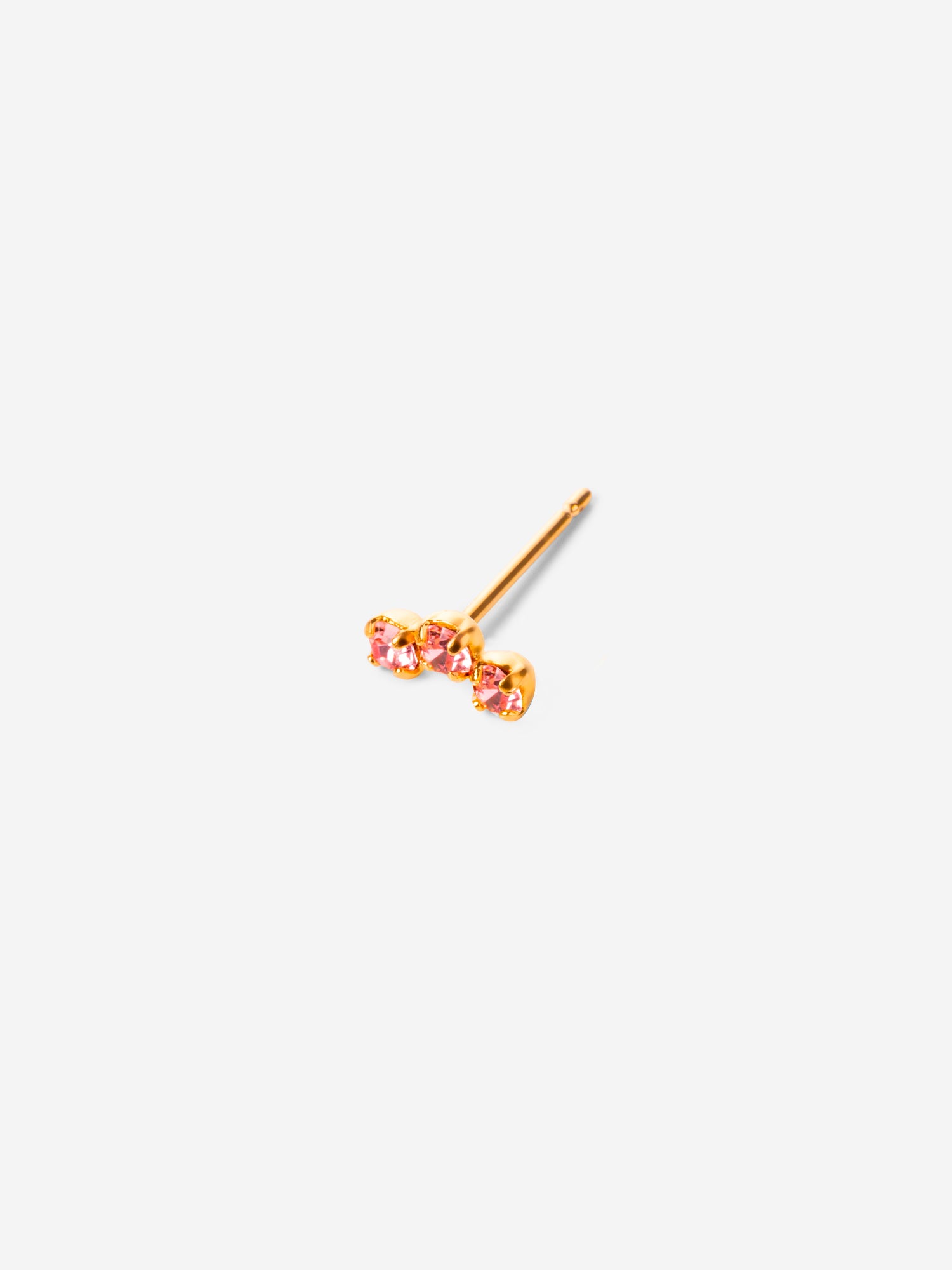 Puce d'oreille triple cristaux rose