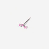 Puce argent avec trois pierres lilas