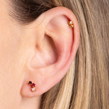 Boucles Gaston - Rose & Rubis