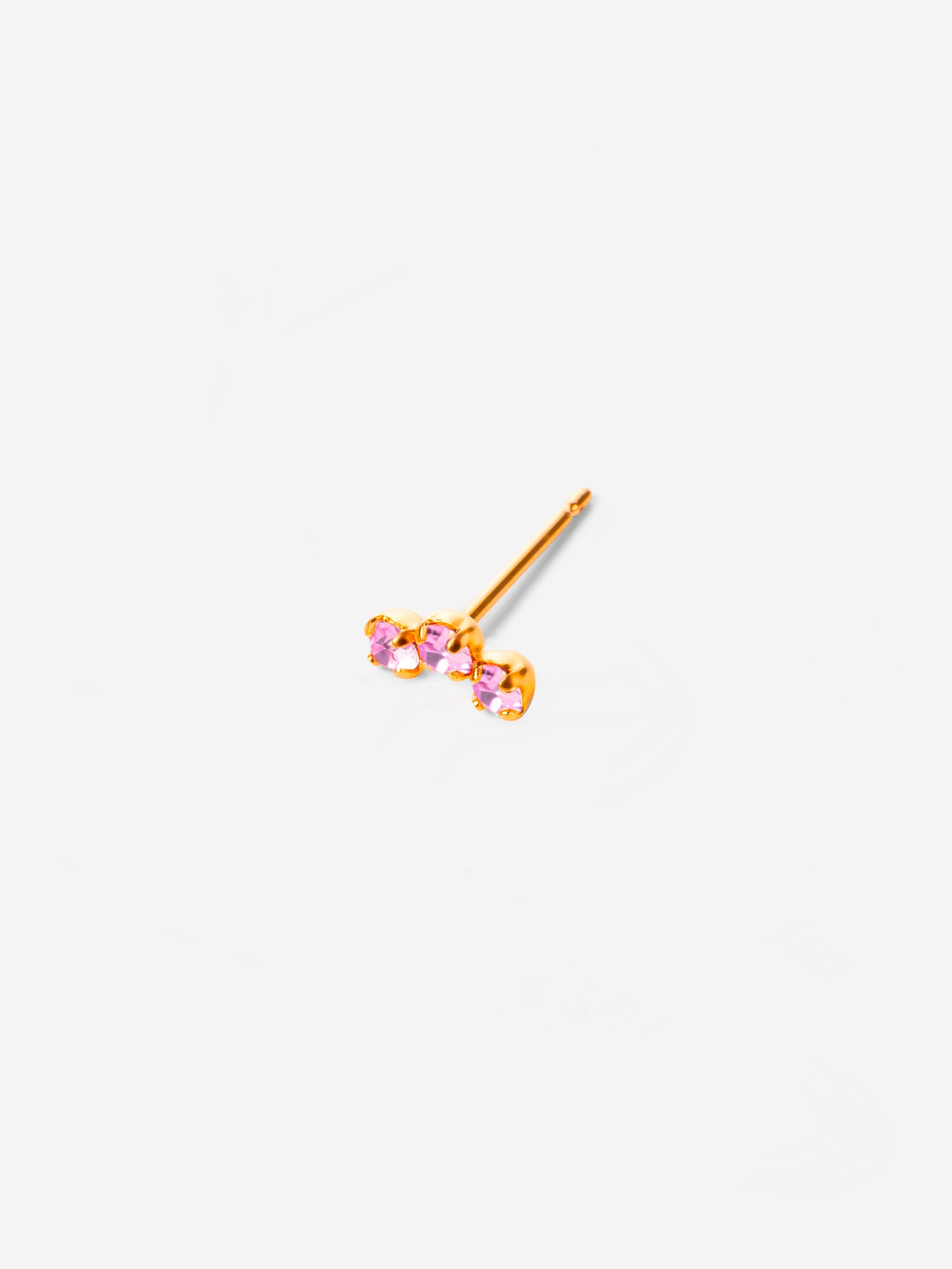 Puce dorée avec trois pierres lilas