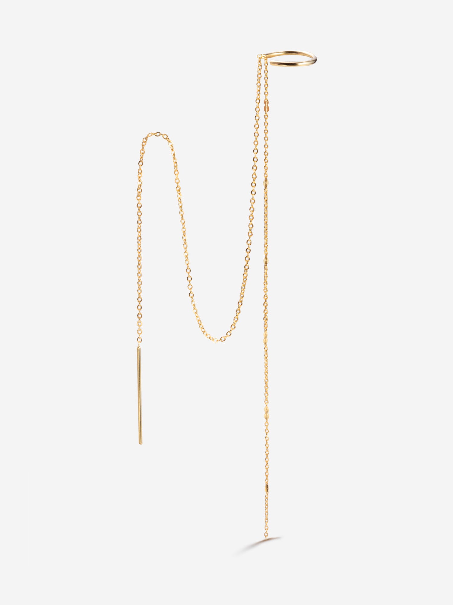 bague d'oreille chaine et anneau plaqué or