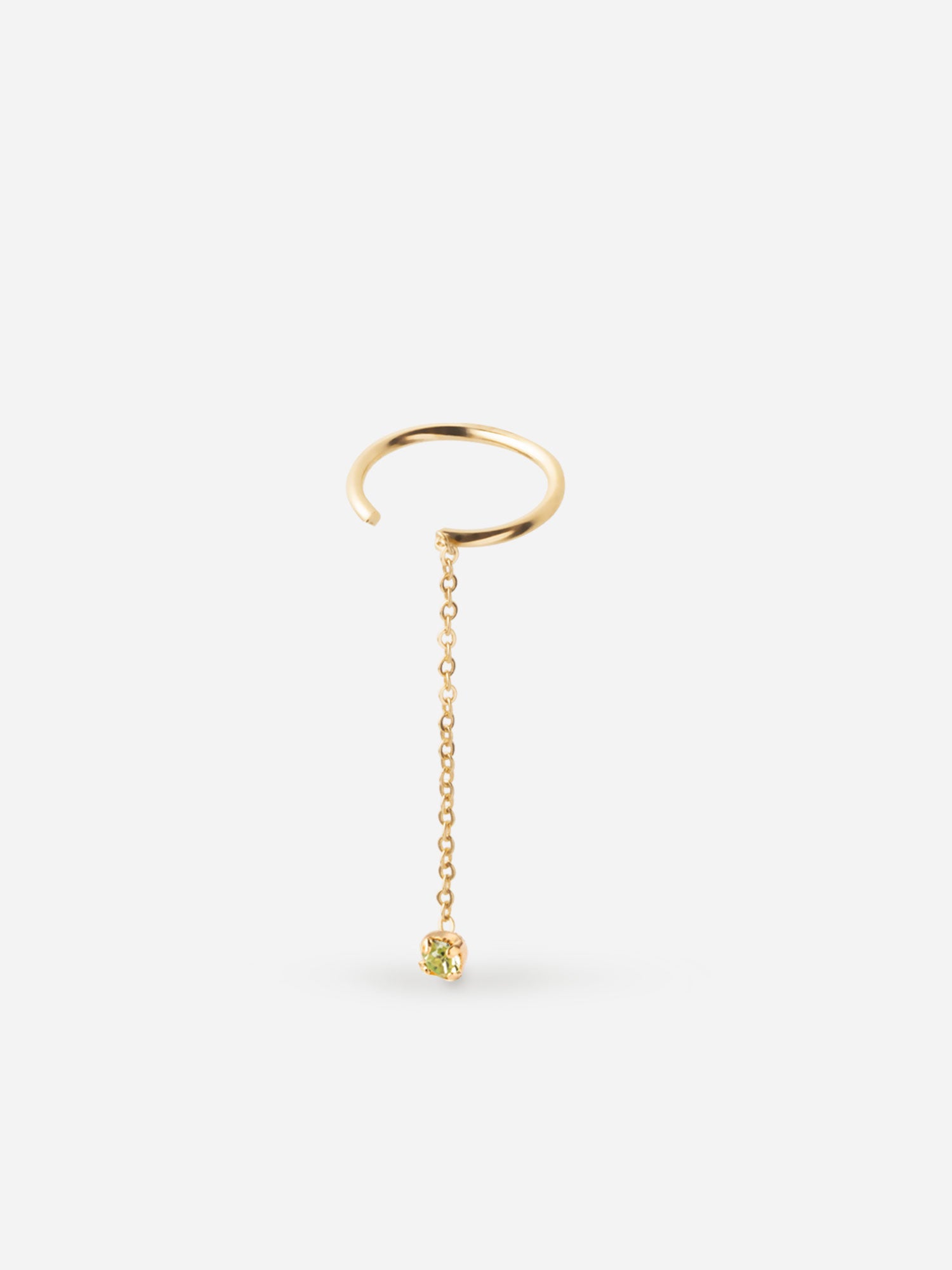 boucle sans piercing avec cristal vert April Please