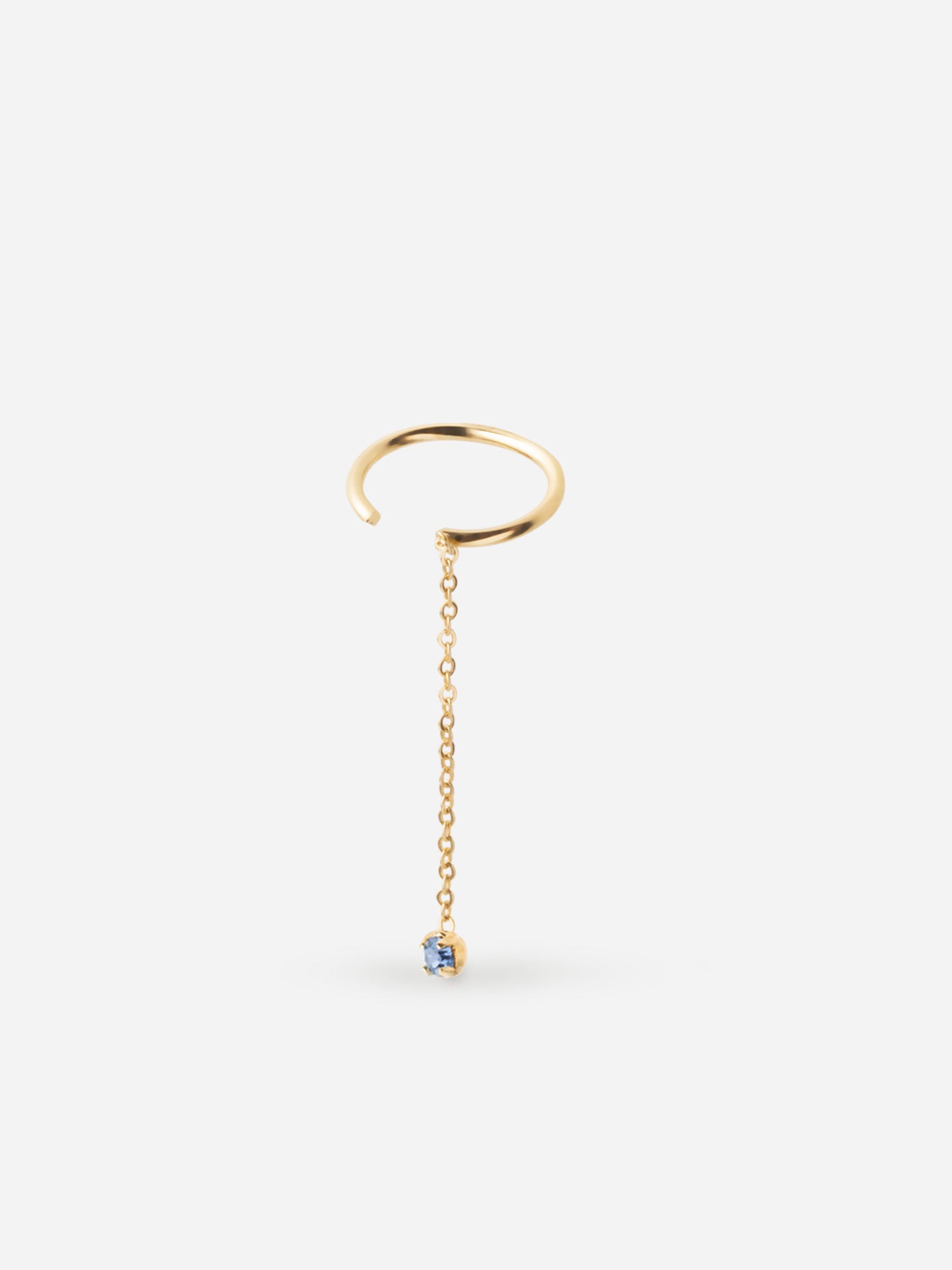 boucle sans piercing avec pierre bleue April Please