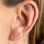 Ear cuff avec chaînette et cristal brillant April Please